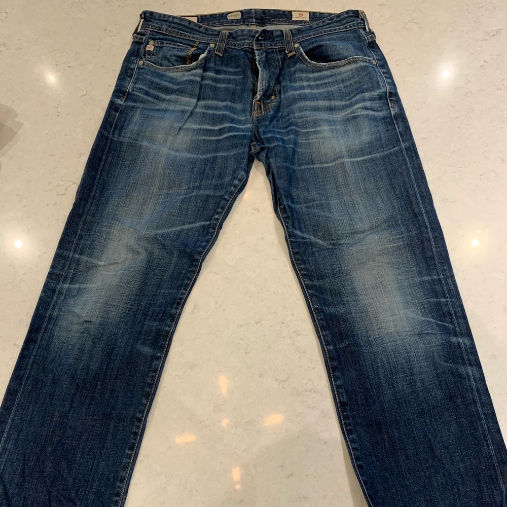 Men’s AG Matchbox Slim Straight 33” Jeans.